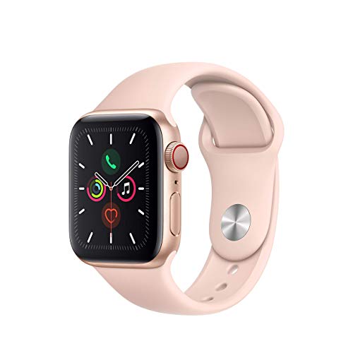 Apple Watch Series 5 (GPS + Cellular, 40MM) - Gold Aluminum Case with Pink Sport Band (Renewed) - Image 2