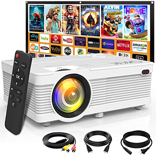 Mini Projector, Latest Upgraded Home Projector Full HD 1080P and 200" Display Supported, Compatible W/ TV Stick, Smartphone, HDMI, AV, SD