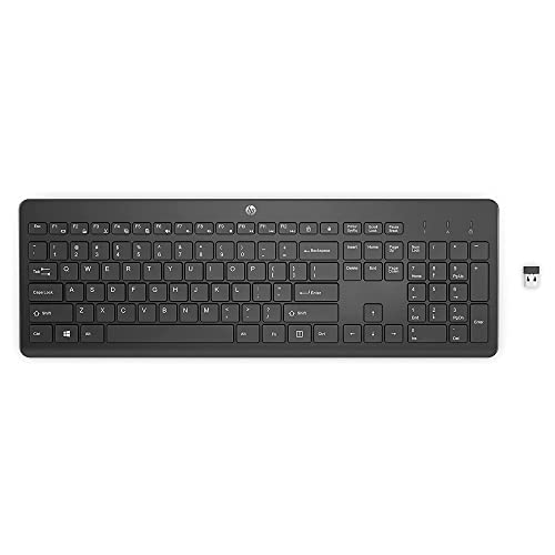 HP 230 Wireless Keyboard - Wireless Connection - Low-Profile, Quiet Design - Windows & Mac OS - Laptop, PC Compatible - Shortcut Keys & Number Pad - Long Battery Life (3L1E7AA#ABA),Black