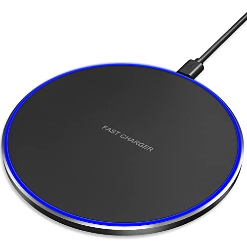 Fast Wireless Charger (Pad), 10W Max Wireless Charging Compatible with iPhone 14/14 Plus/14 Pro/14 Pro Max/13/12/SE/11/X/XR/8, AirPods/AirPods Pro, Google Nexus 4/Huawei/LG/Samsung(No AC Adapter)